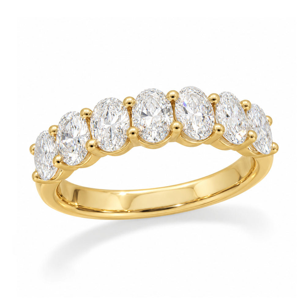 9ct Yellow Gold Lab-Grown Oval Cut Diamond Ring, 1.42ct Total