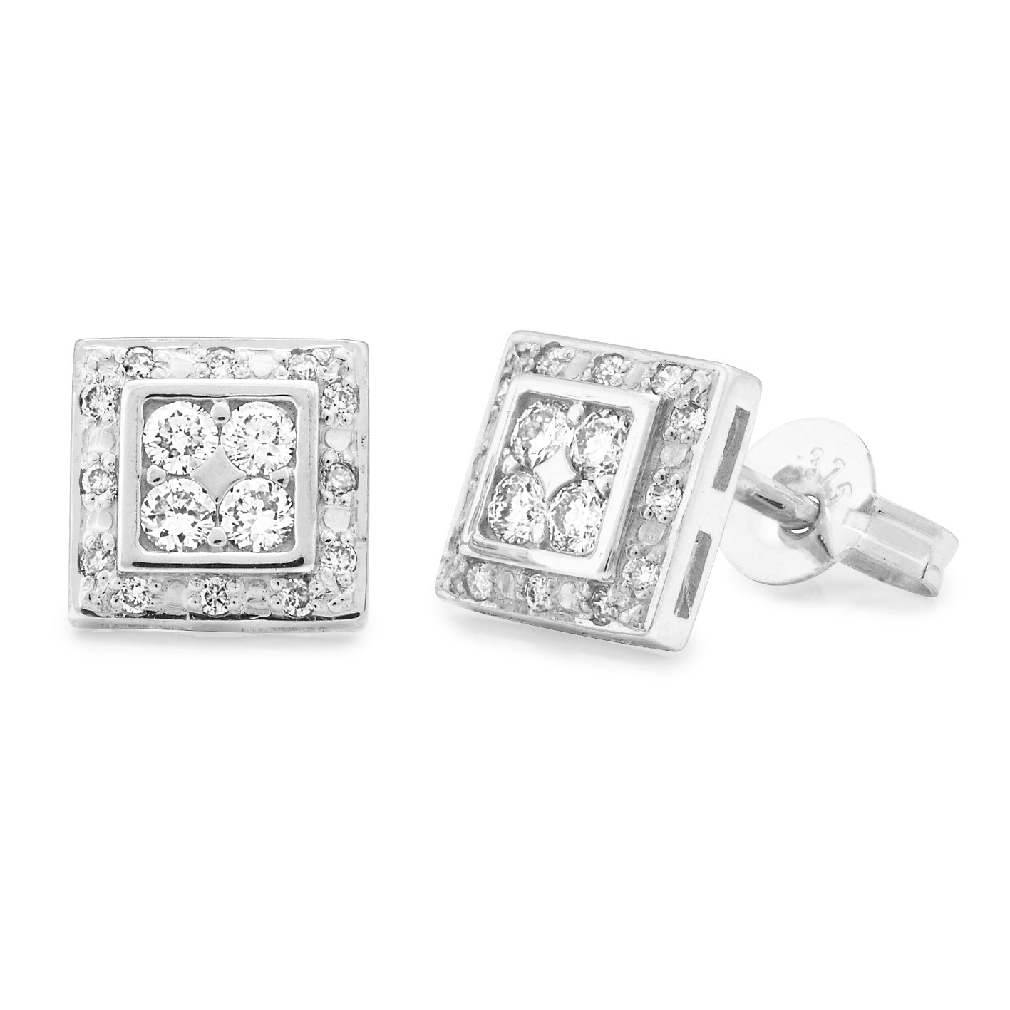 9ct White Gold 0.27ct Diamond studs