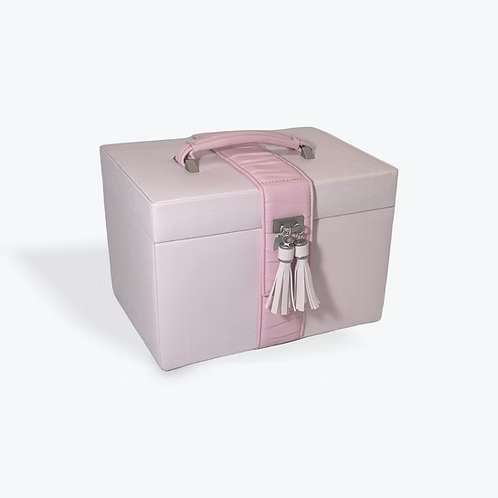Pink Rectangle Jewellery Box With Travel Case