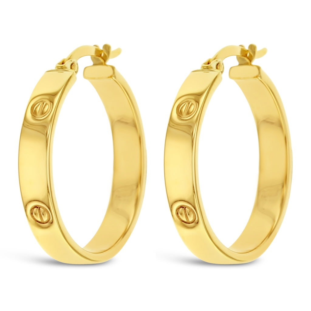 9ct Yellow Gold Tube Huggie Earrings