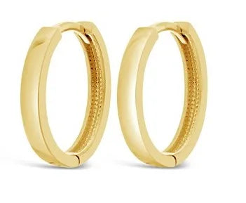 9ct Yellow Gold Plain oval Huggie