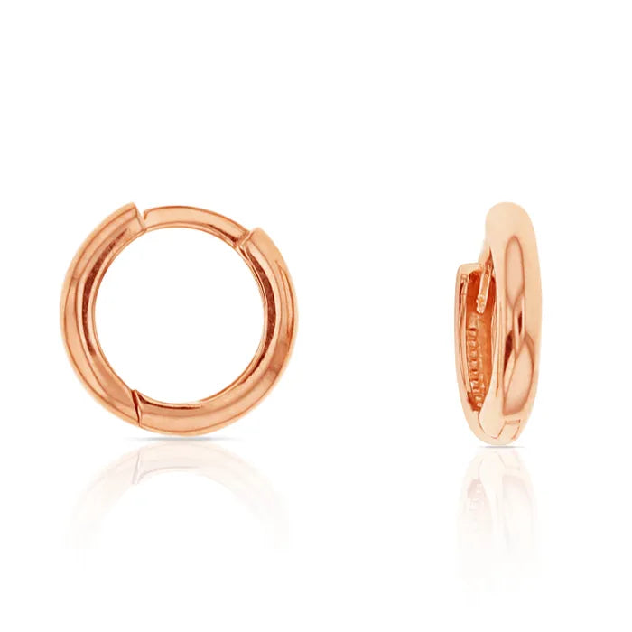 9ct Rose Gold Plain huggies