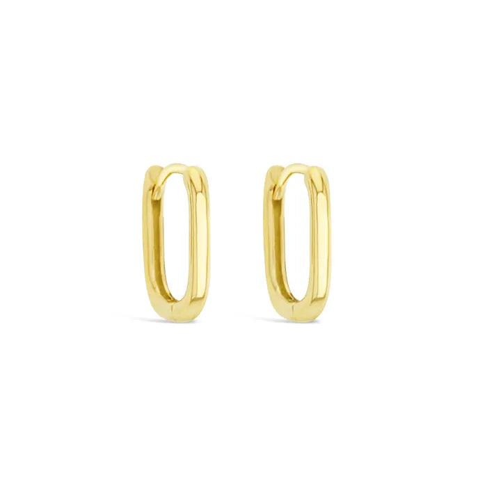 9ct Yellow Gold Paperclip Square huggies