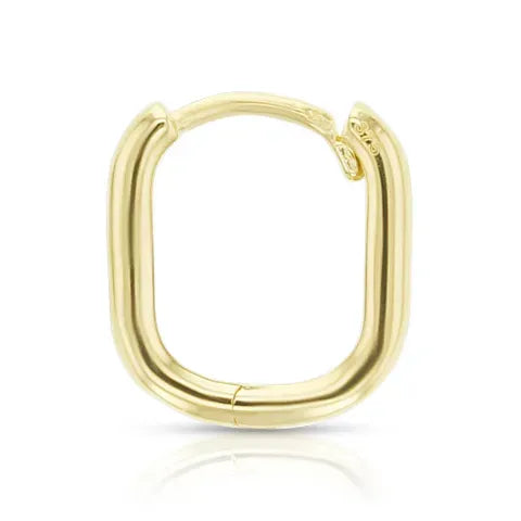 9ct Yellow Gold Paperclip Square huggies