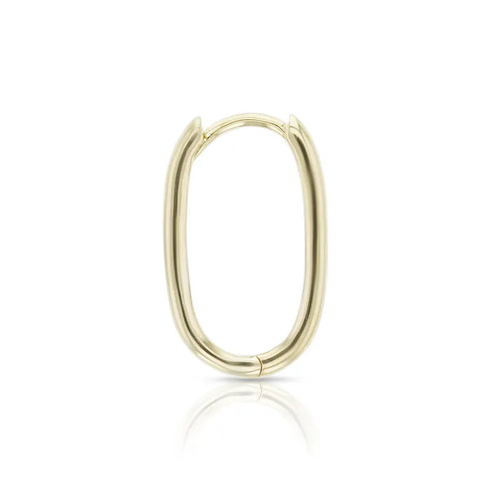 9ct Yellow Gold Paperclip oval Huggies