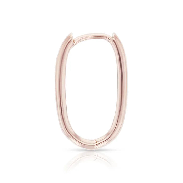 9ct Rose Gold Paperclip Oval Huggies