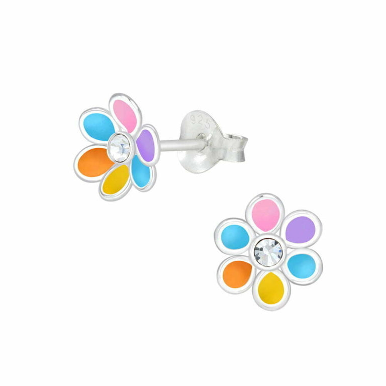 Sterling Silver Flower Stud Earrings