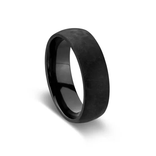 Zirconium Black Plated ring with matte finish, size 10