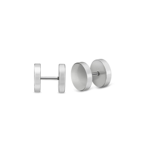 Stainless Steel Flat Circle Stud Earrings 10mm