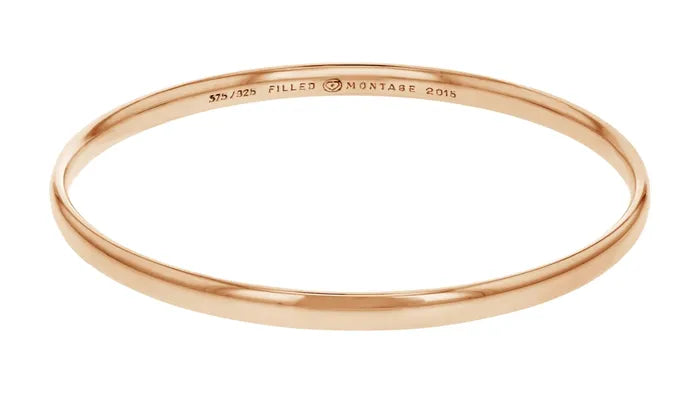 9ct Rose Gold Silver filled bangle, 64mm