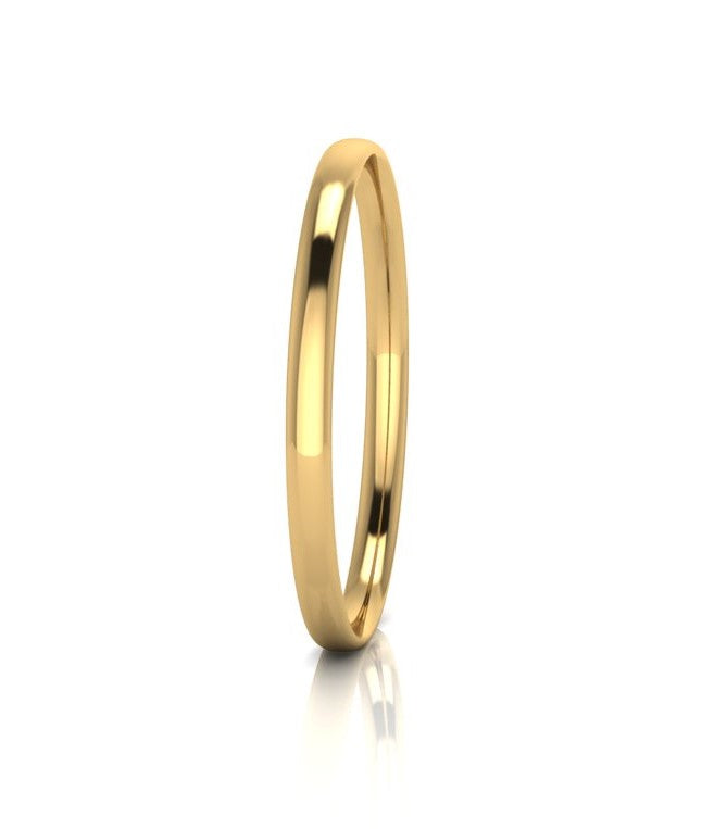 9ct Yellow Gold Silver Filled Bangle, 63mm