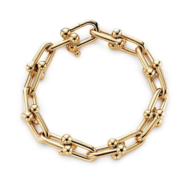 9ct Yellow Gold Chain and Ball bracelet.