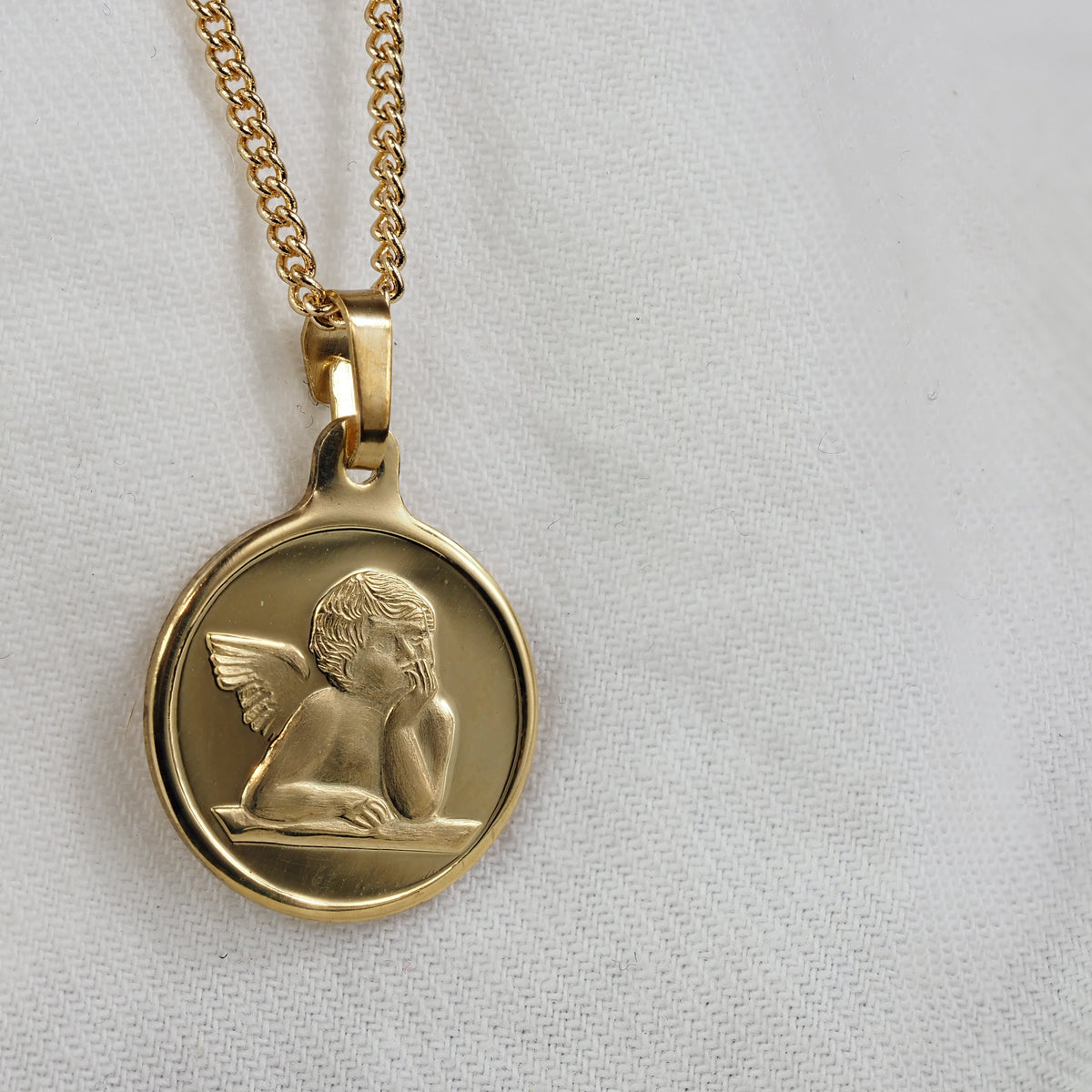 9ct Yellow Gold Guardian Angel Pendant