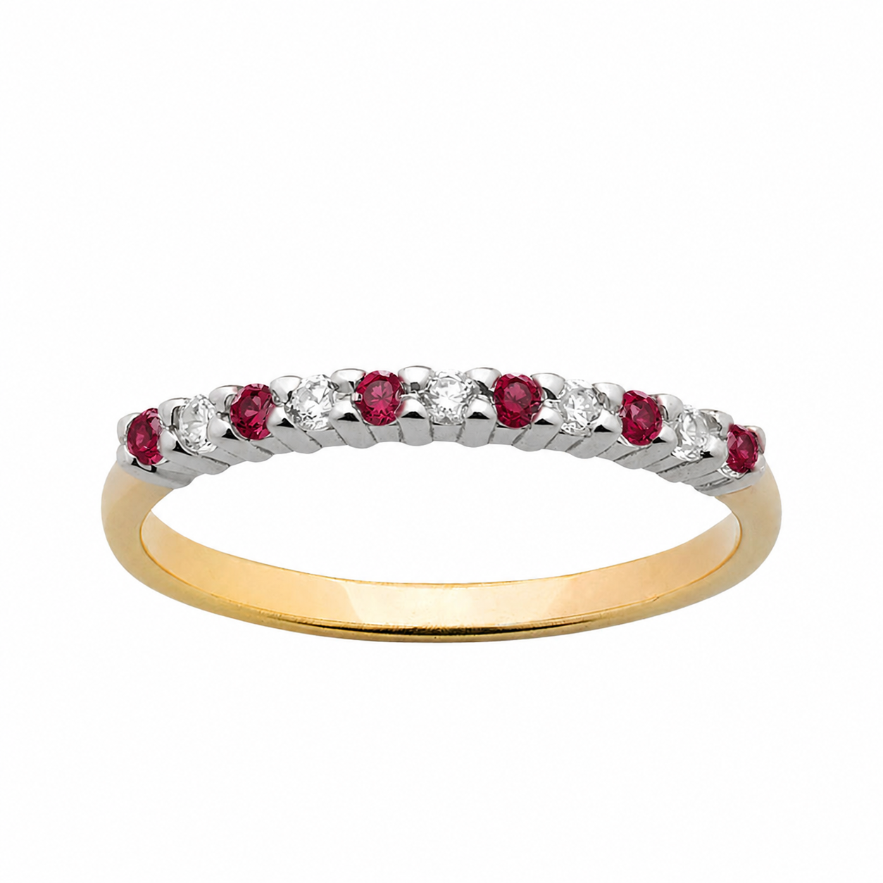 9ct Yellow Gold Ruby and Diamond Ring