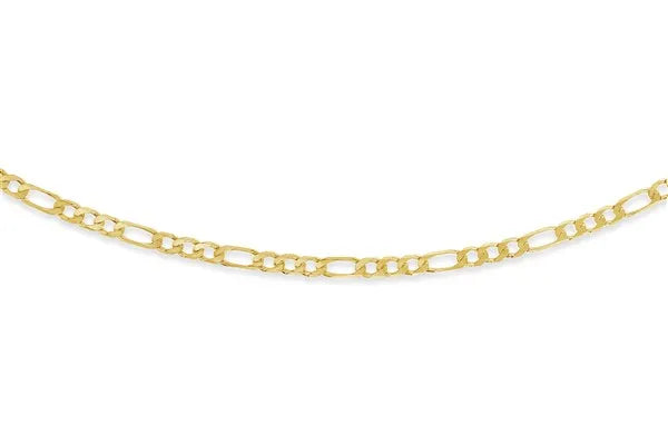 9ct Yellow Gold 3 to 1 Figaro chain, 55cm