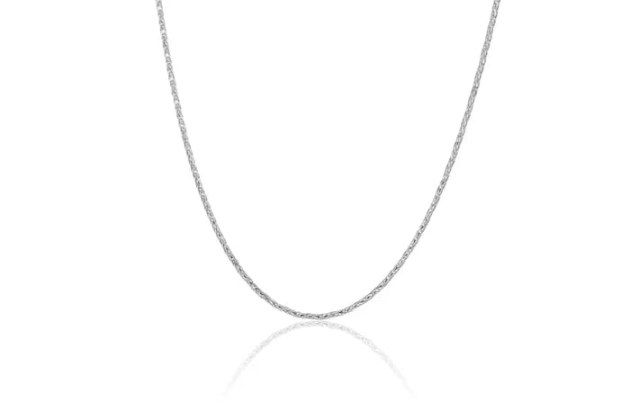 9ct White Gold Magic Wheat Chain, 1.2mm, 45cm