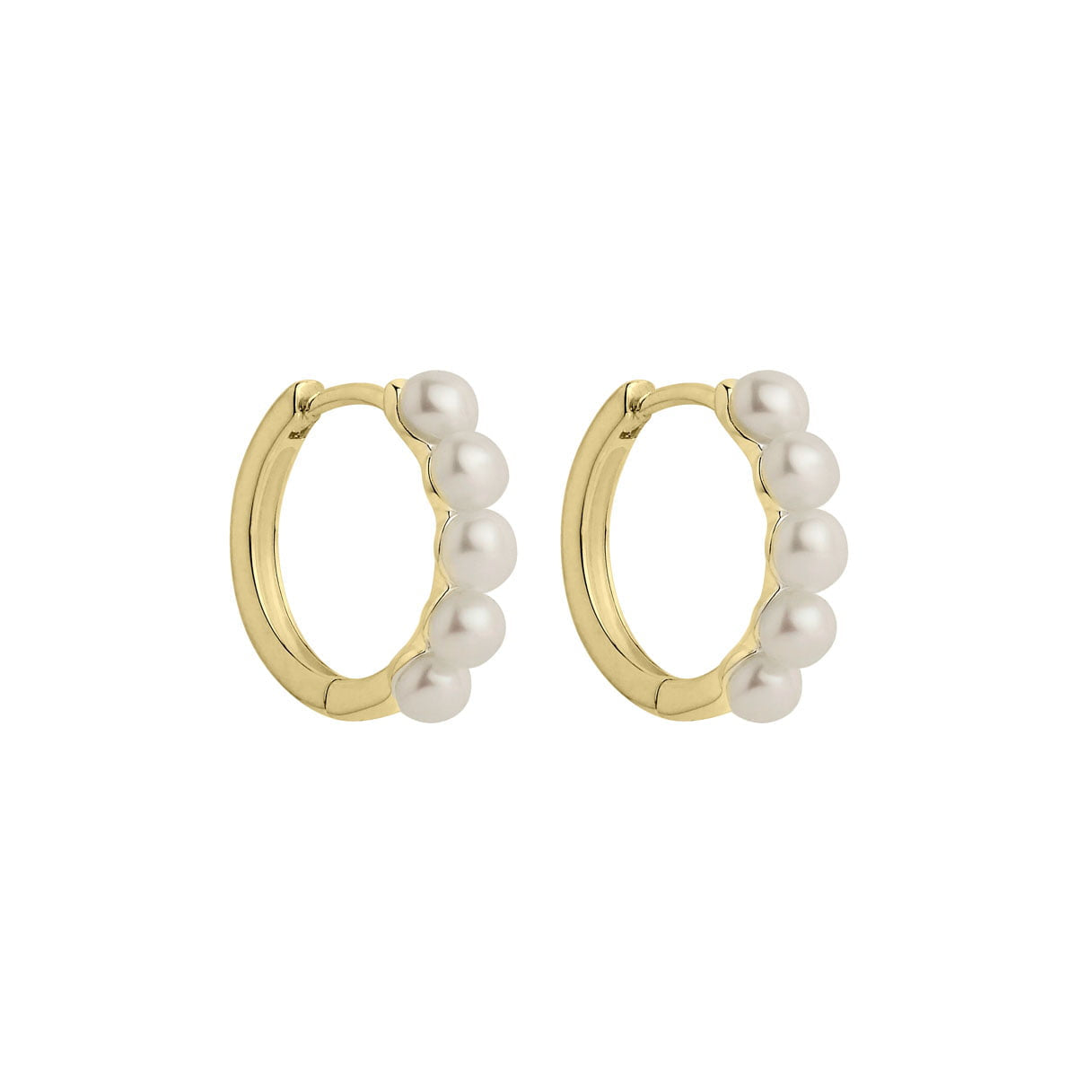 NAJO Mermaid Pearl Huggie Earrings Gold