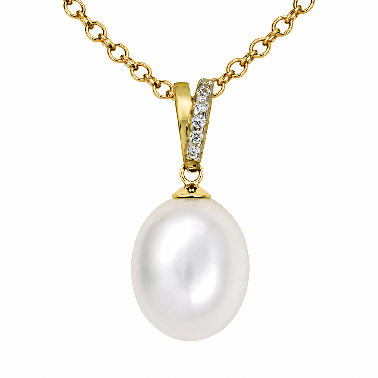 9ct Yellow Gold Freshwater Pearl Pendant, 11mm