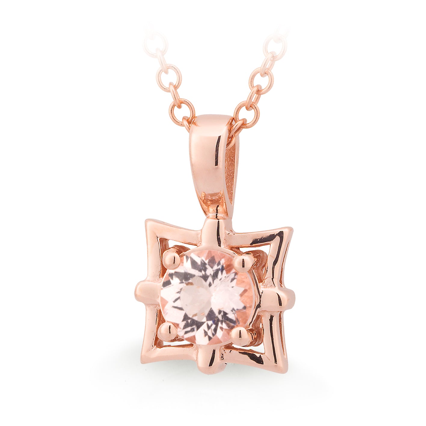 9ct Rose Gold Morganite pendant