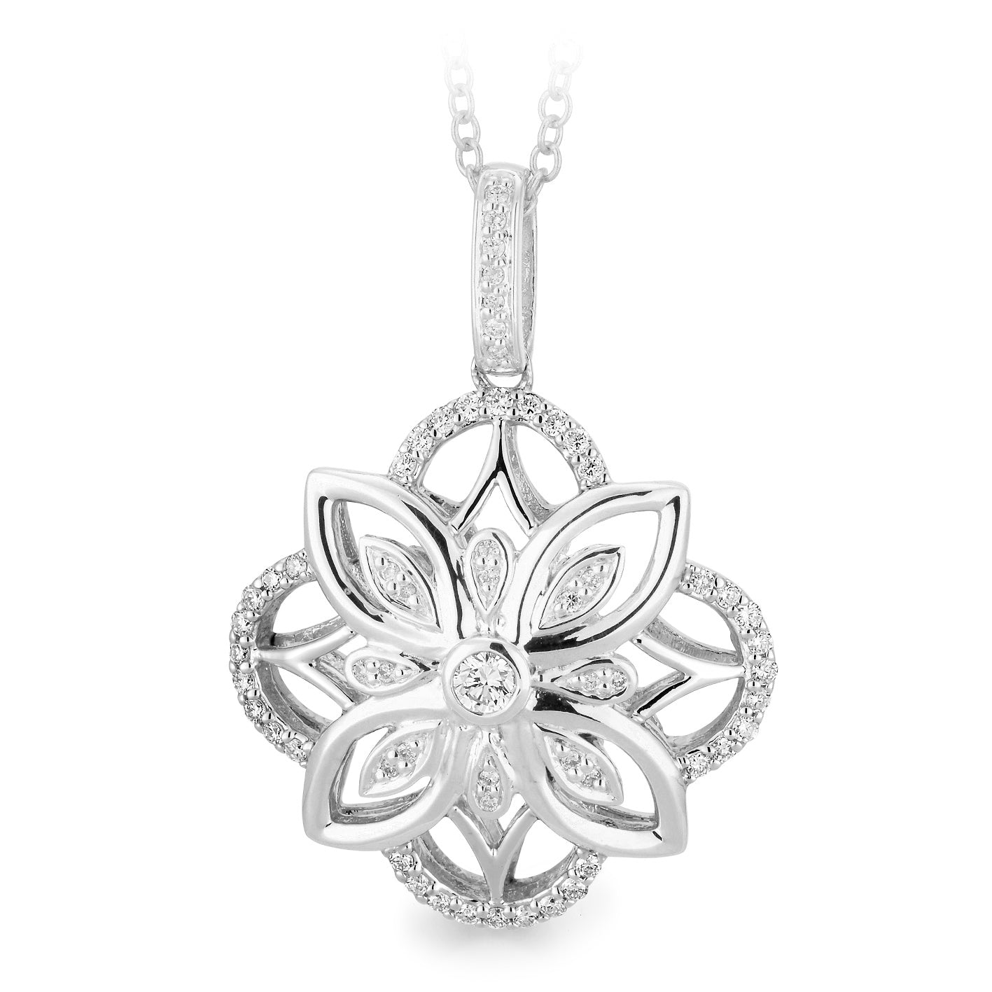 9ct White Gold Diamond Pendant, 0.25ct total