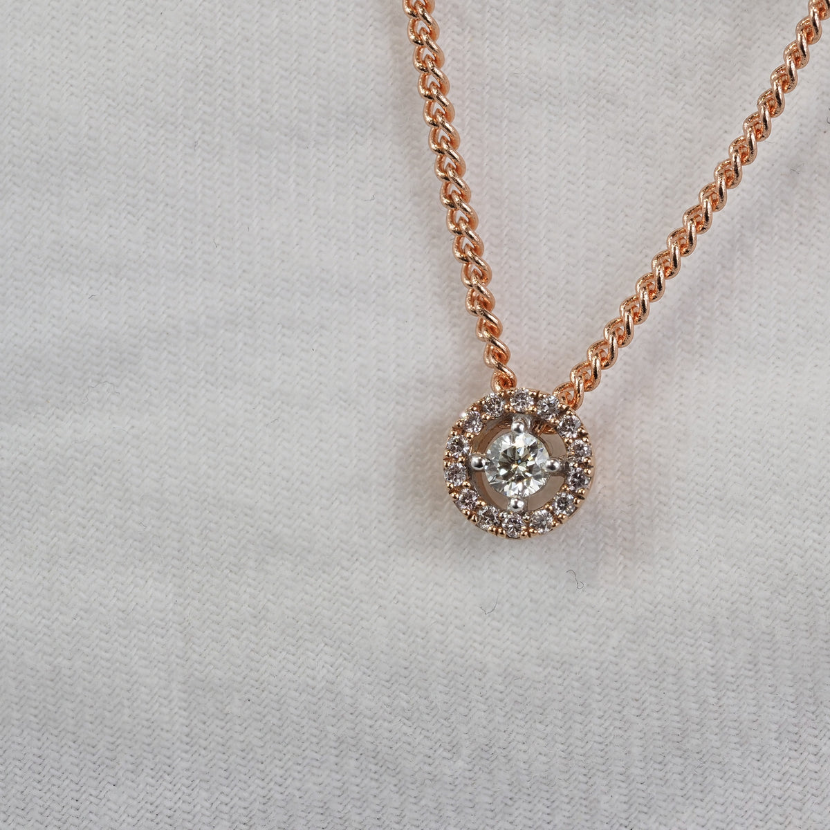 9ct Rose and White Gold 'Pink Caviar' Argyle Diamond pendant, 0.17ct total