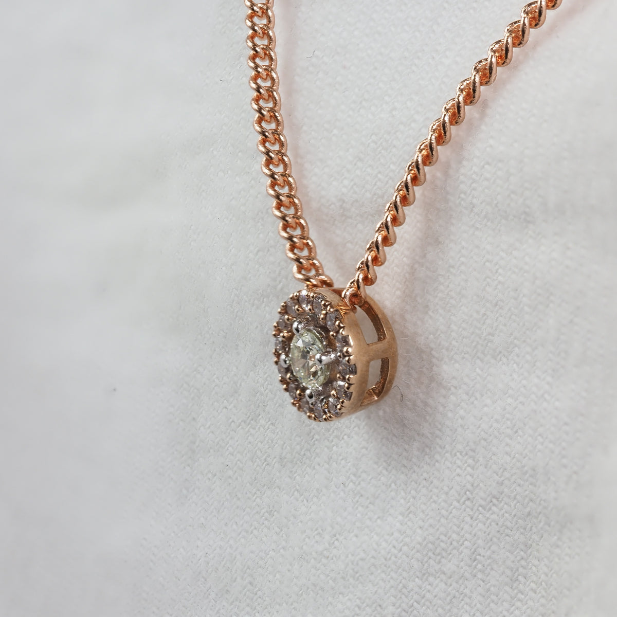 9ct Rose and White Gold 'Pink Caviar' Argyle Diamond pendant, 0.17ct total