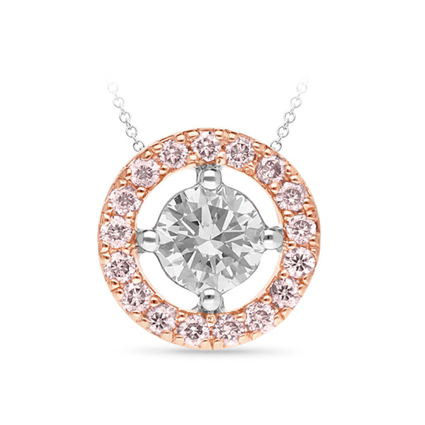 9ct Rose and White Gold 'Pink Caviar' Argyle Diamond pendant, 0.17ct total