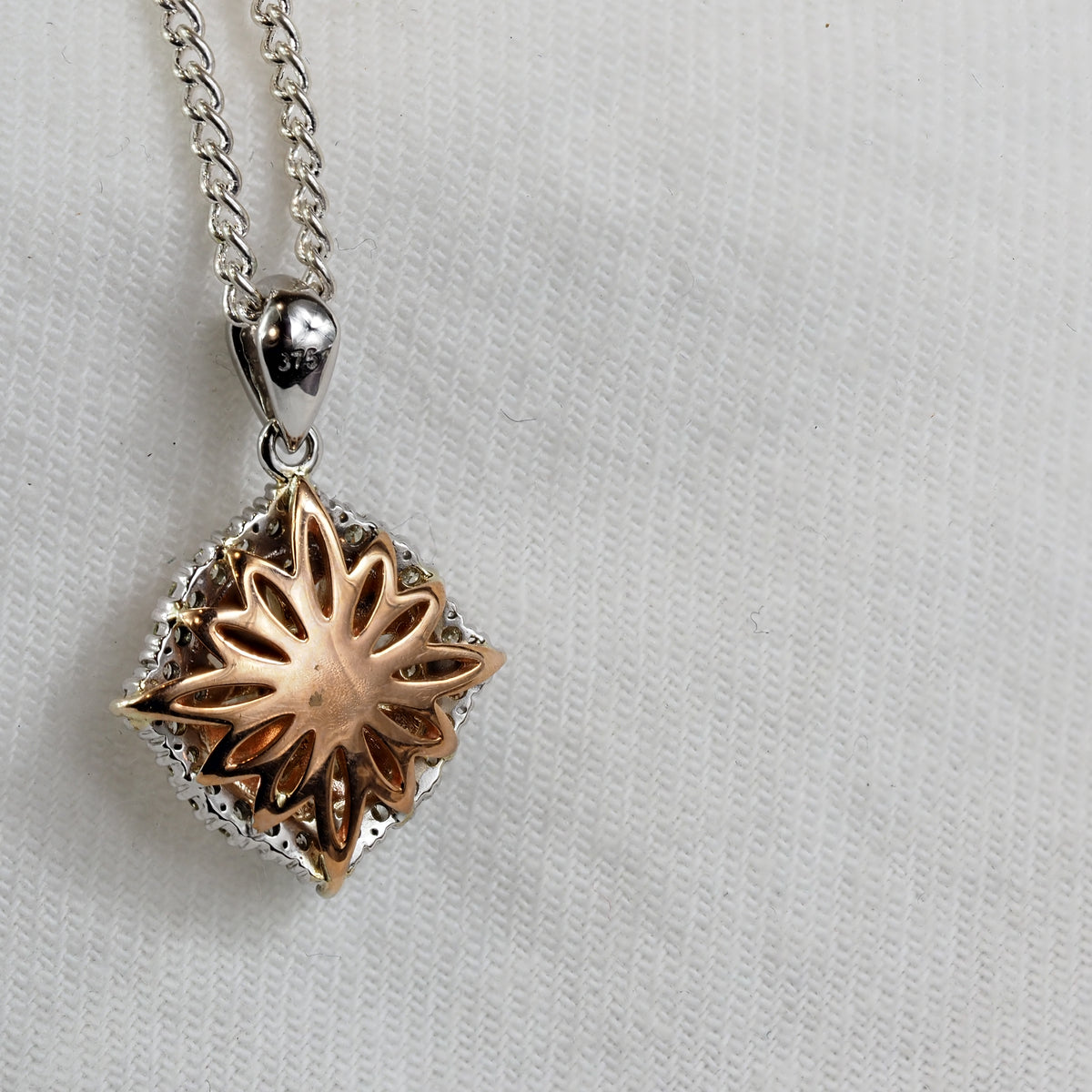 9ct Rose and White 'Pink Caviar' Argyle Diamond pendant, 0.33ct total