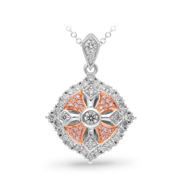 9ct Rose and White 'Pink Caviar' Argyle Diamond pendant, 0.33ct total