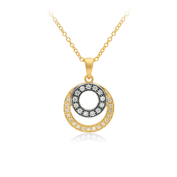 9ct Yellow and White Gold Diamond pendant