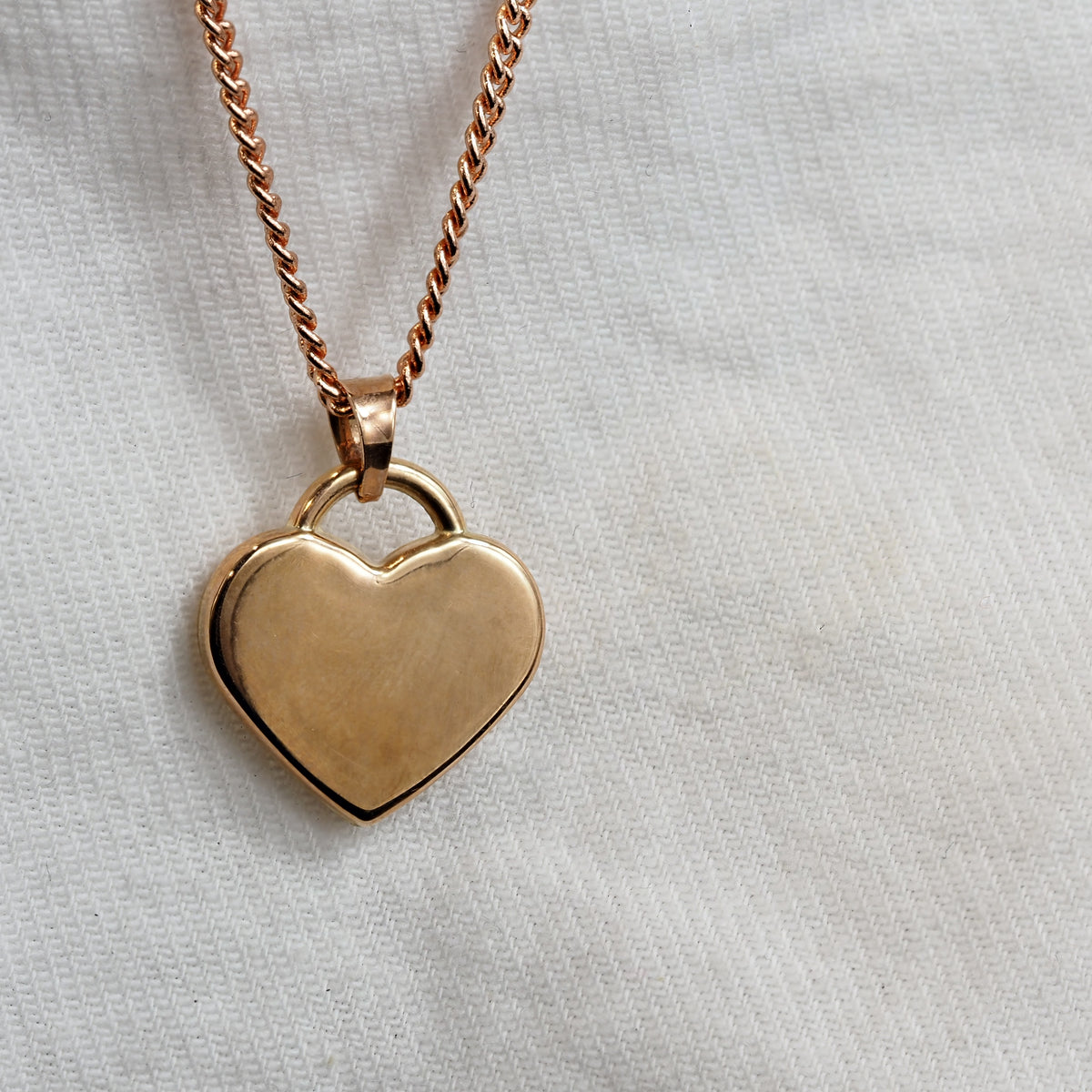 9ct Rose Gold Flat Heart Pendant
