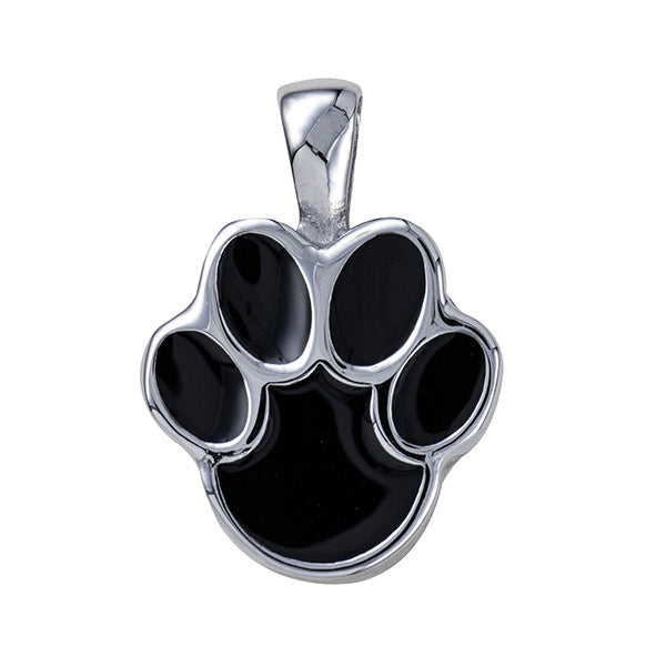 Stainless Steel Paw Print Funeral Ashes Urn Pendant