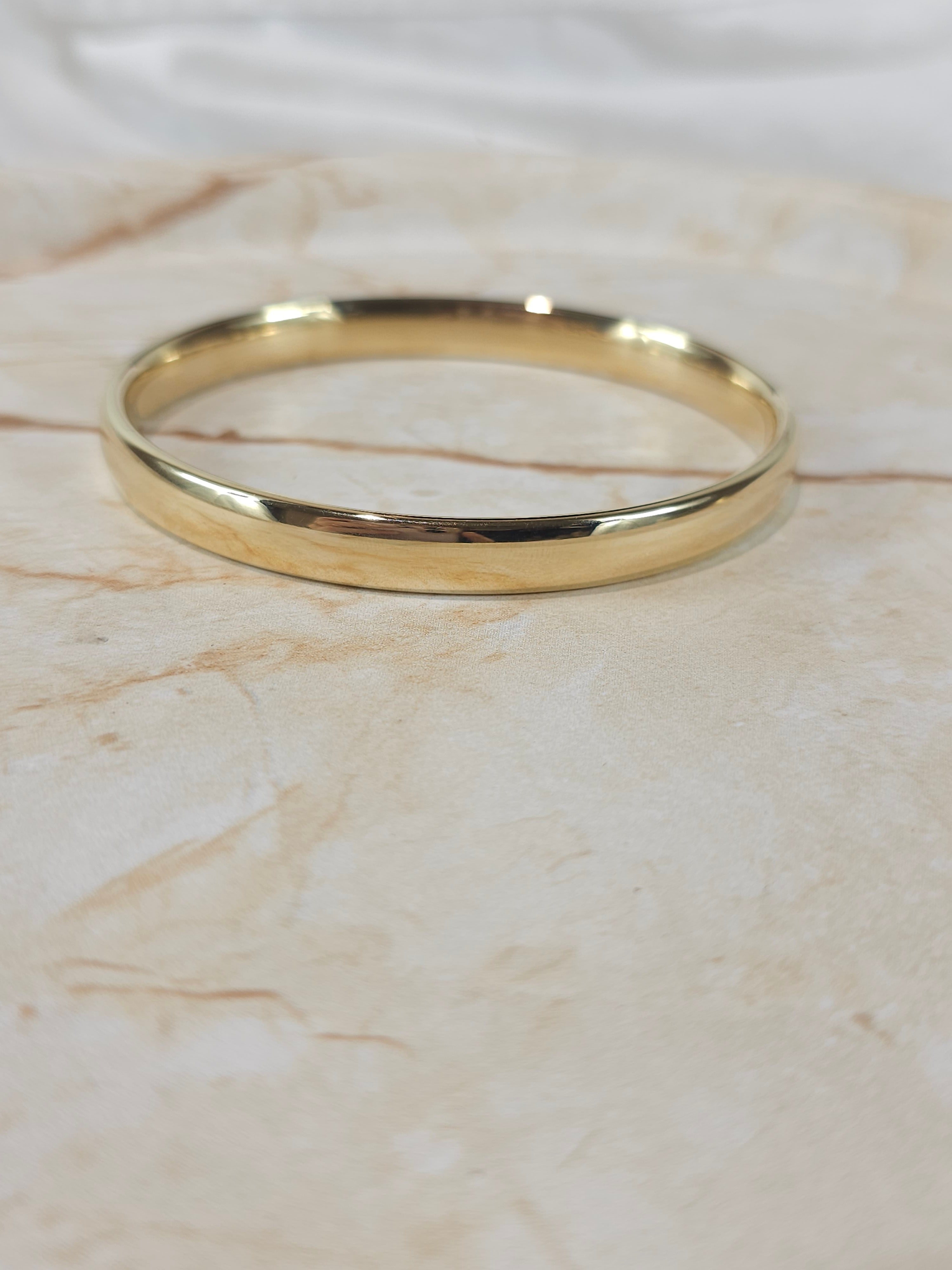 9ct Yellow Gold Silver Filled Bangle, 66mm