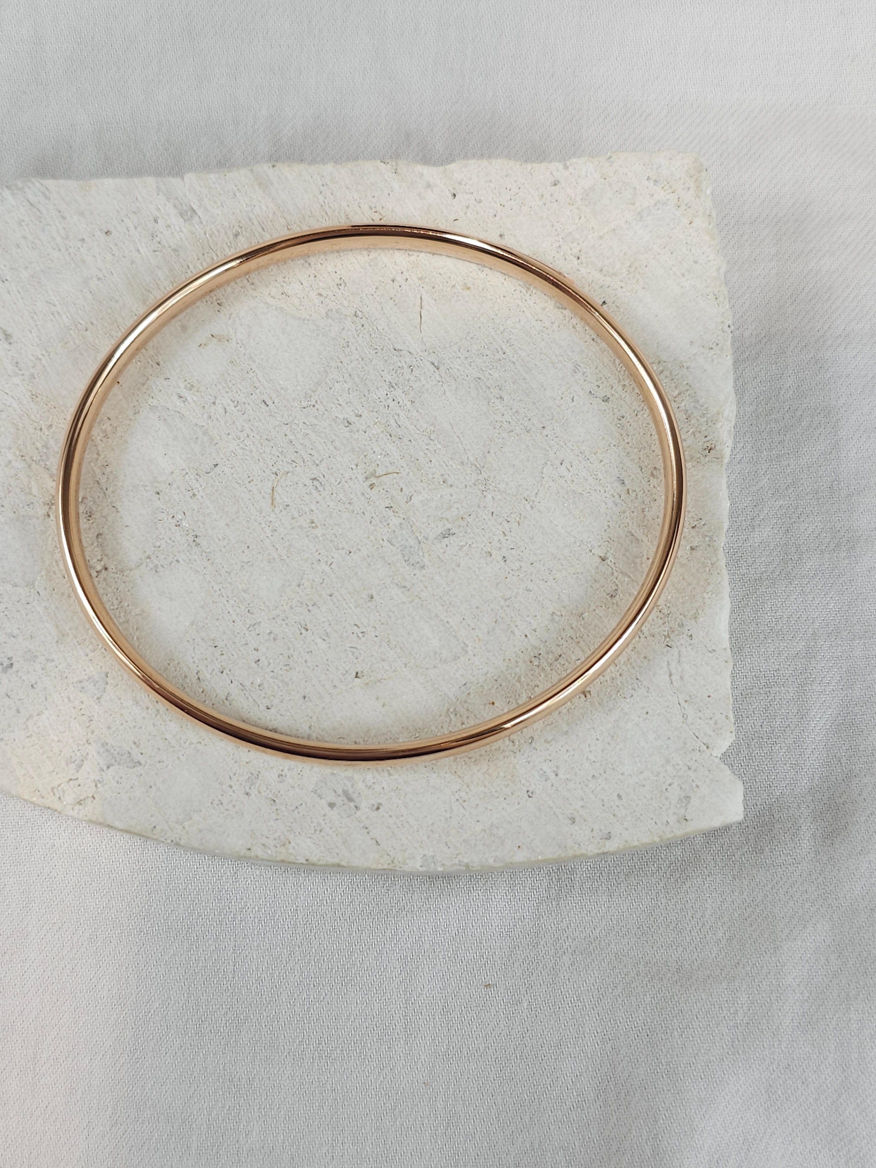 9ct Rose Gold Silver filled bangle, 67mm