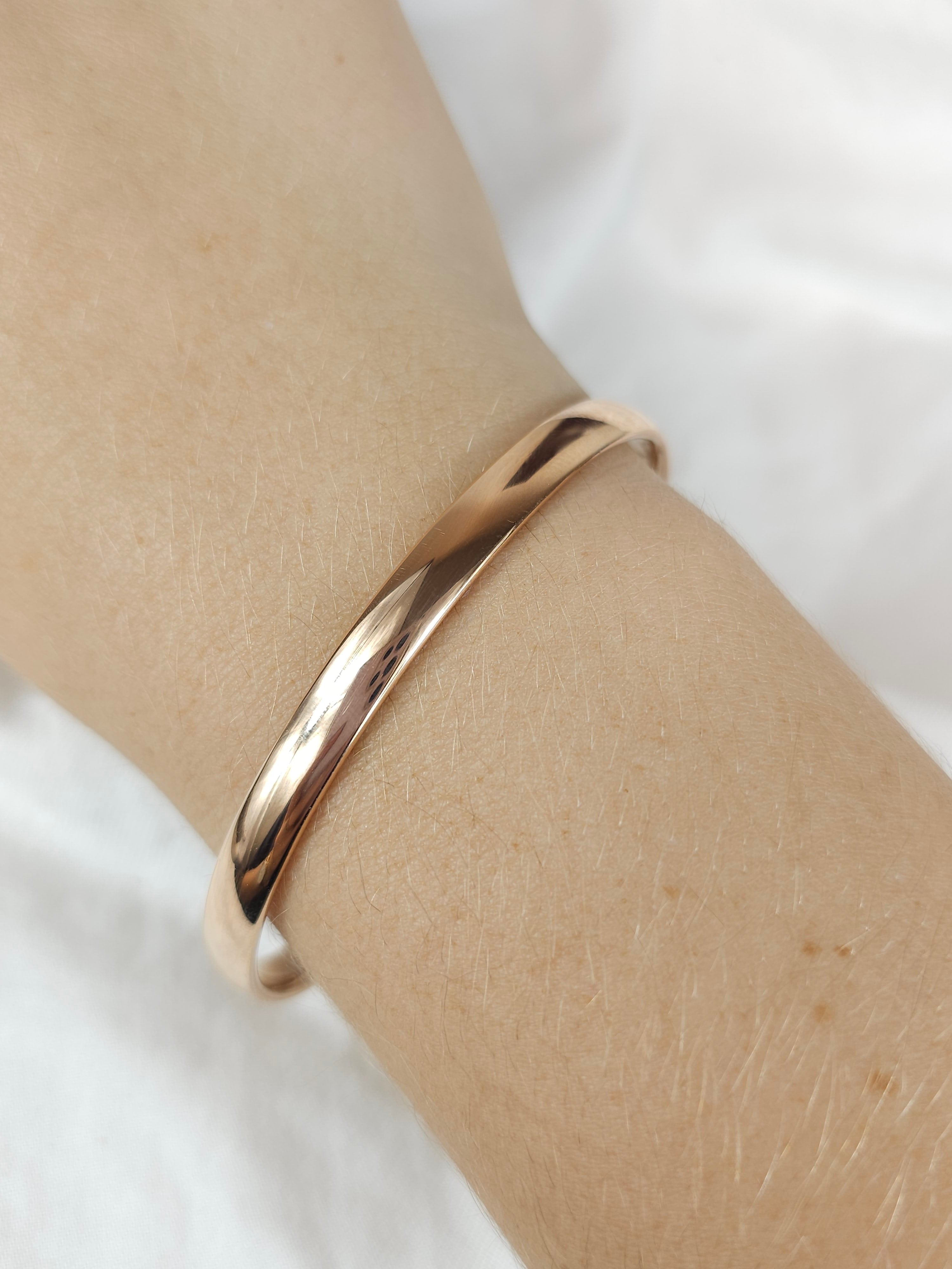 9ct Rose Gold Silver filled bangle, 66mm