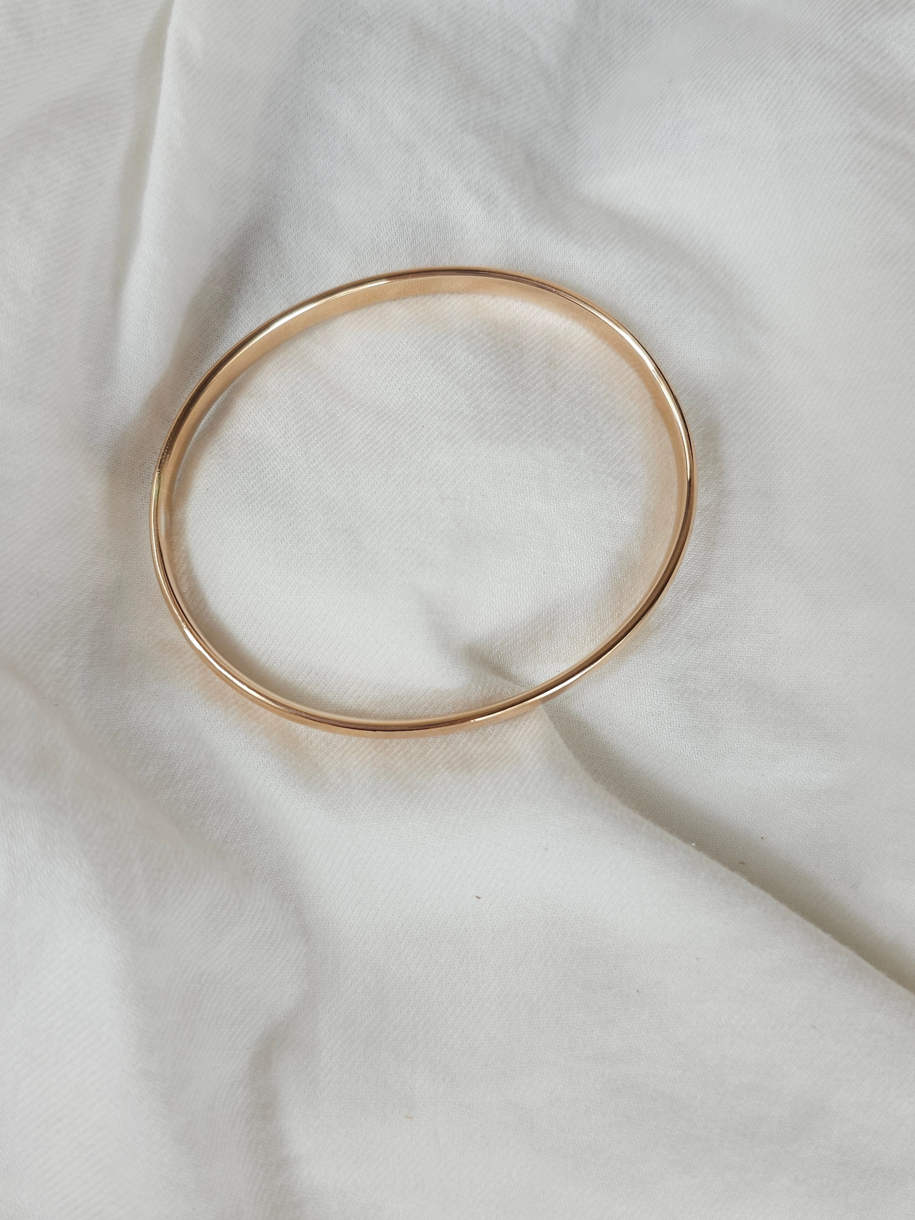 9ct Rose Gold Silver filled bangle, 66mm