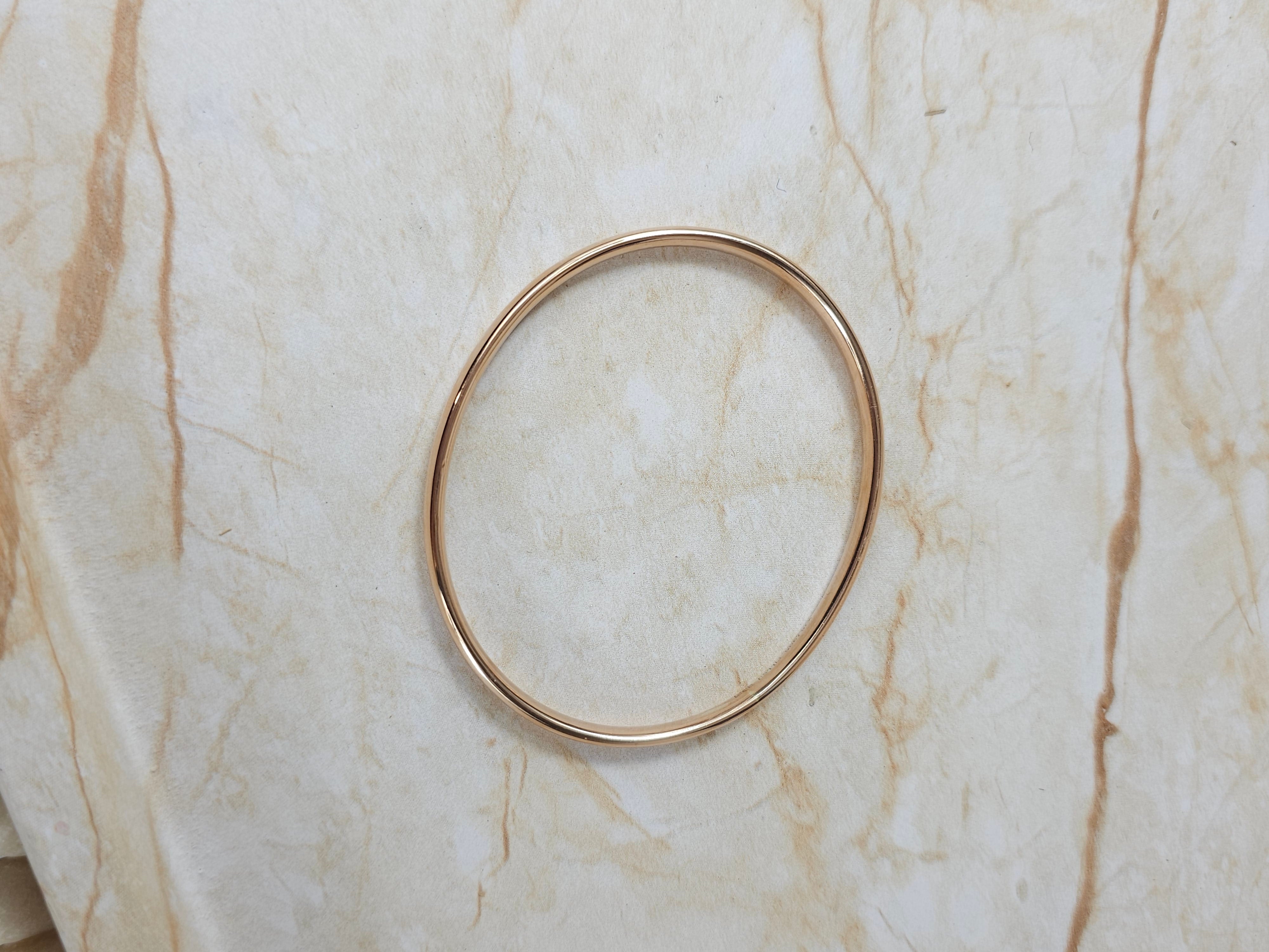 9ct Rose Gold Silver Filled bangle, 60mm