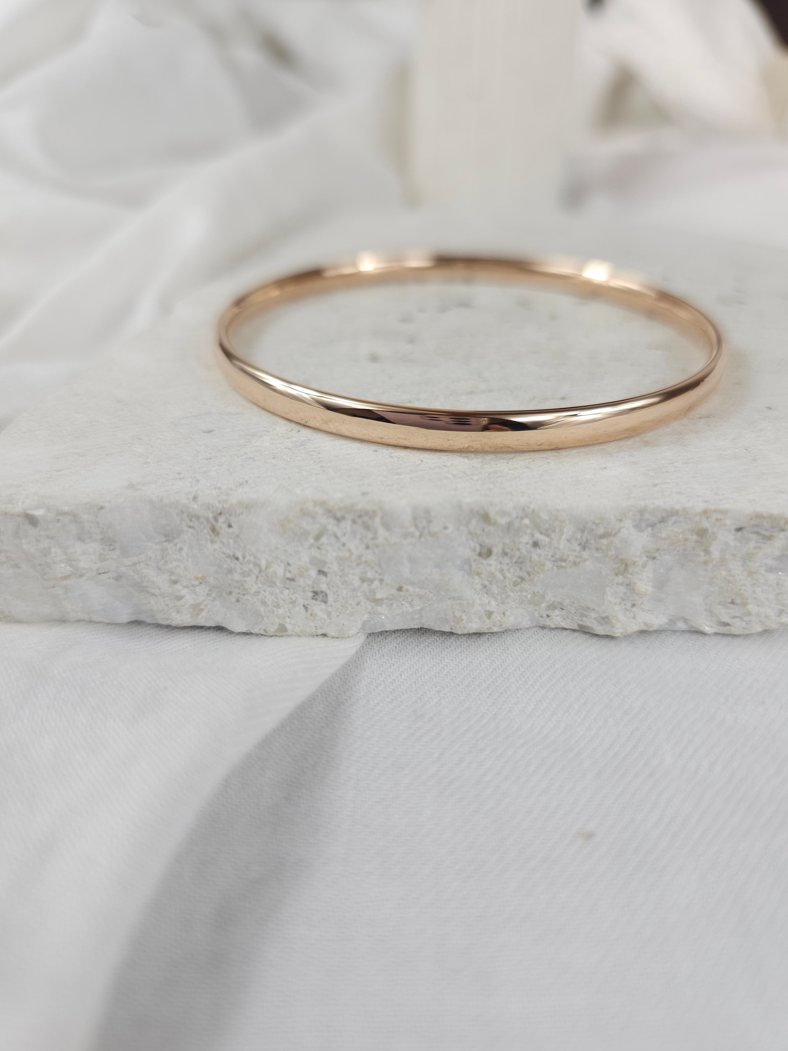 9ct Rose Gold Silver filled bangle, 64mm