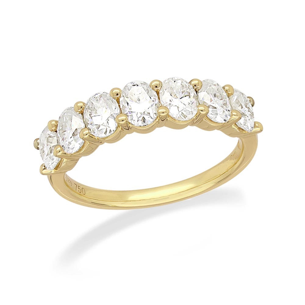 18ct Yellow Gold Oval Diamond band, 1.35ct total