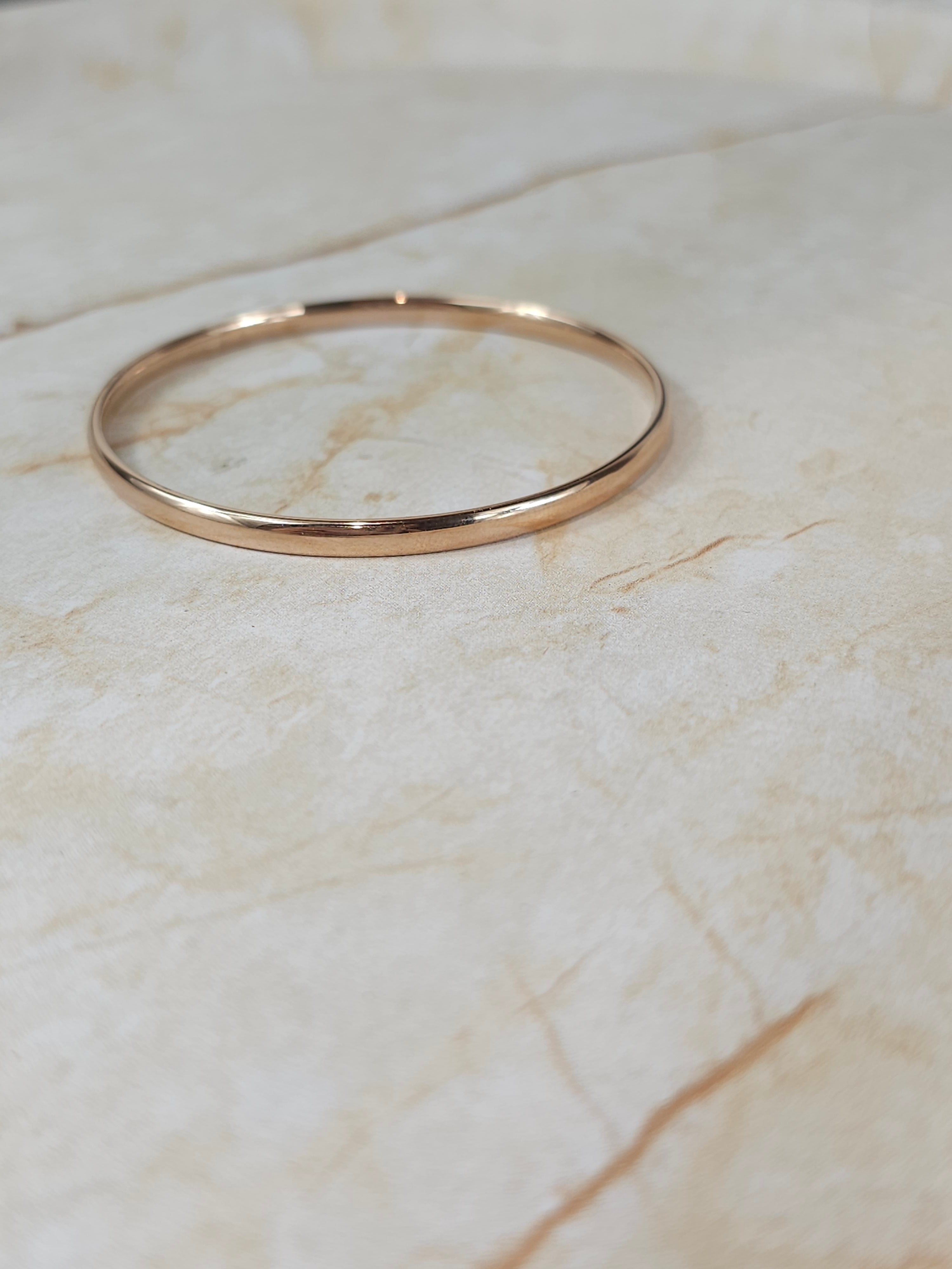 9ct Rose Gold Silver filled bangle, 47mm