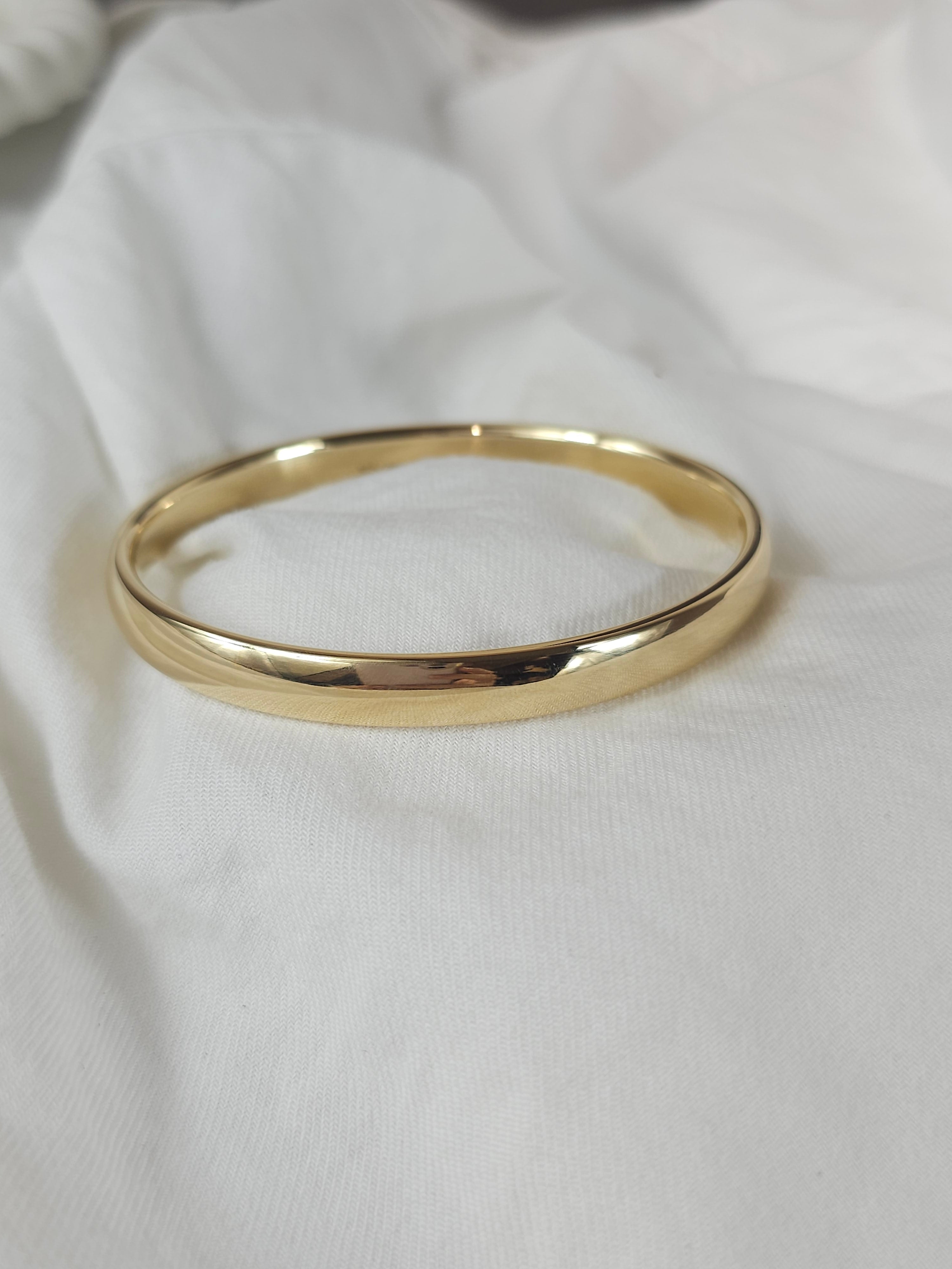 9ct Yellow Gold Silver Filled Bangle, 66mm