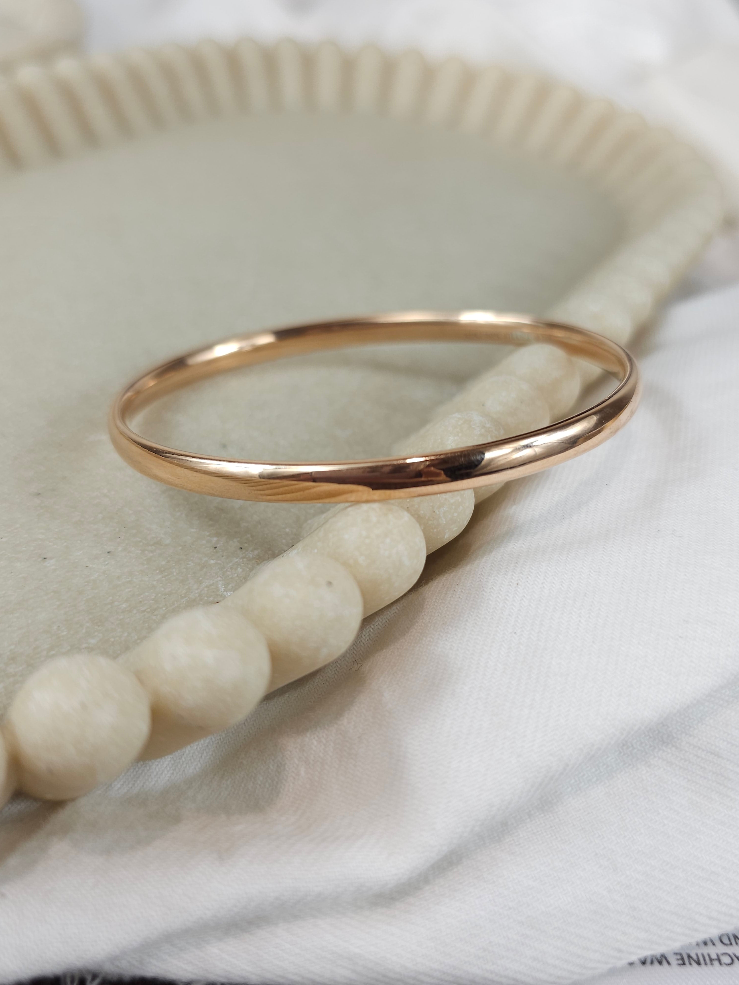 9ct Rose Gold Silver Filled bangle, 60mm