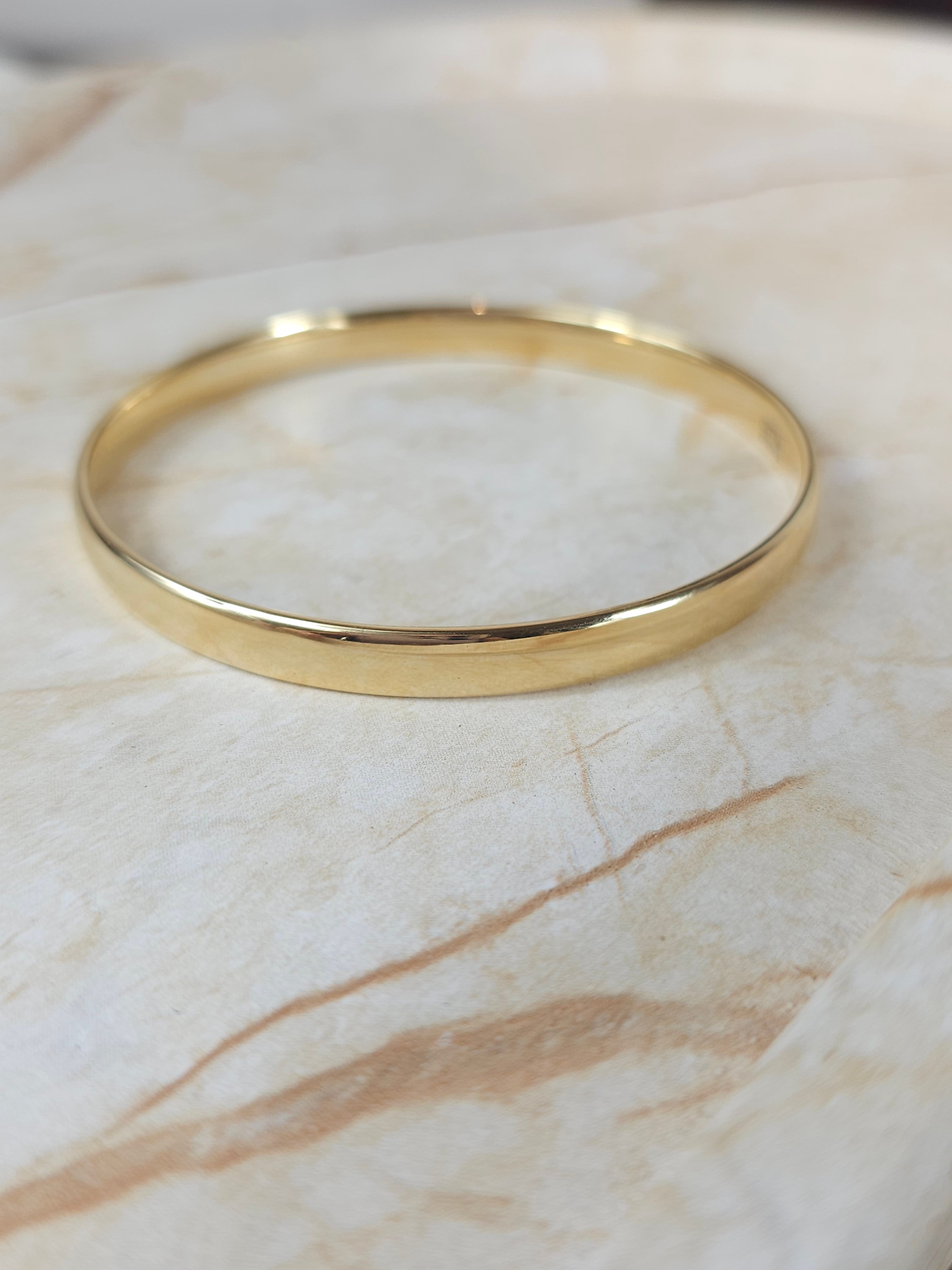 9ct Yellow Gold Silver Filled Bangle, 63mm