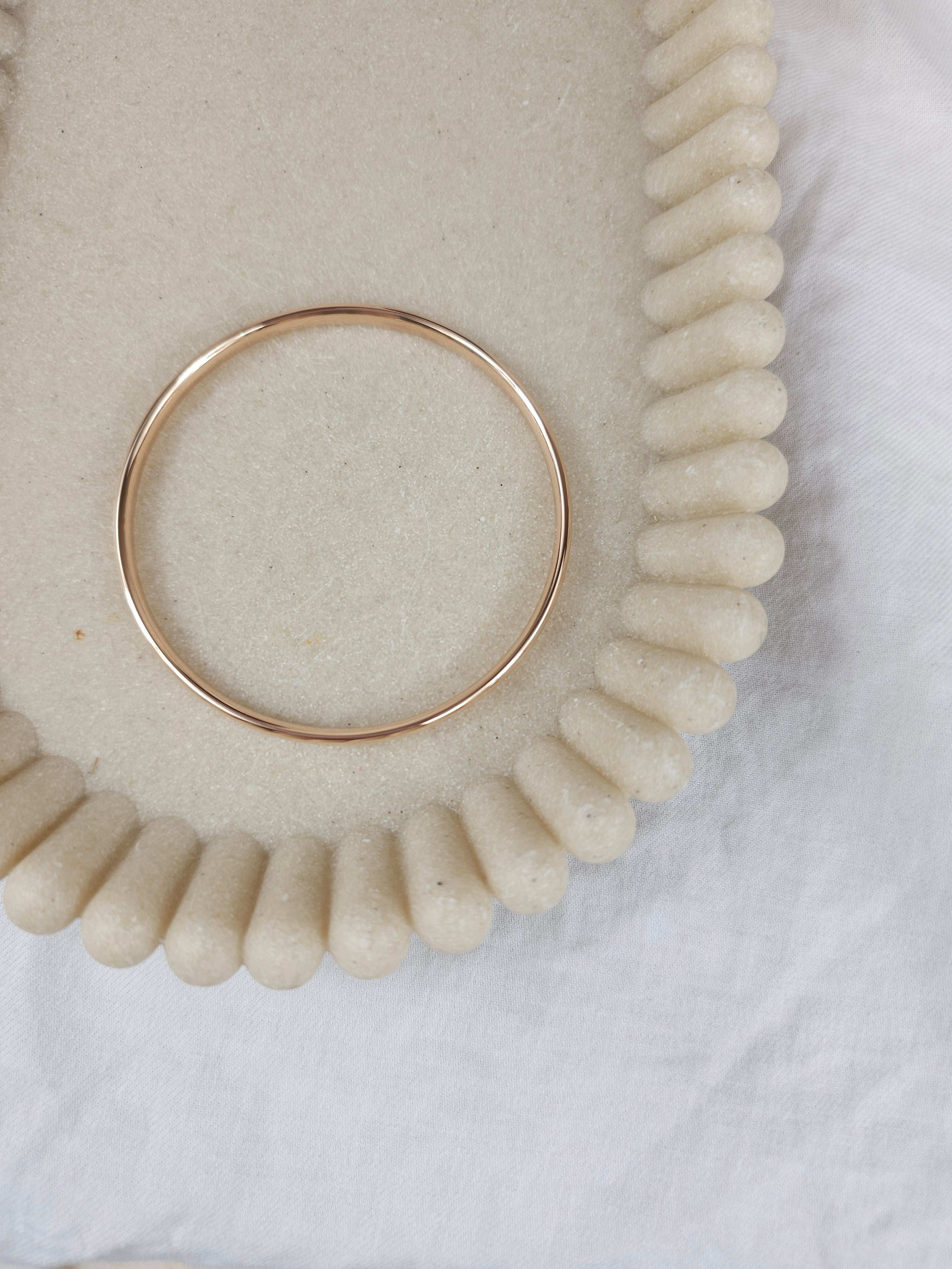 9ct Rose Gold Silver filled bangle, 64mm