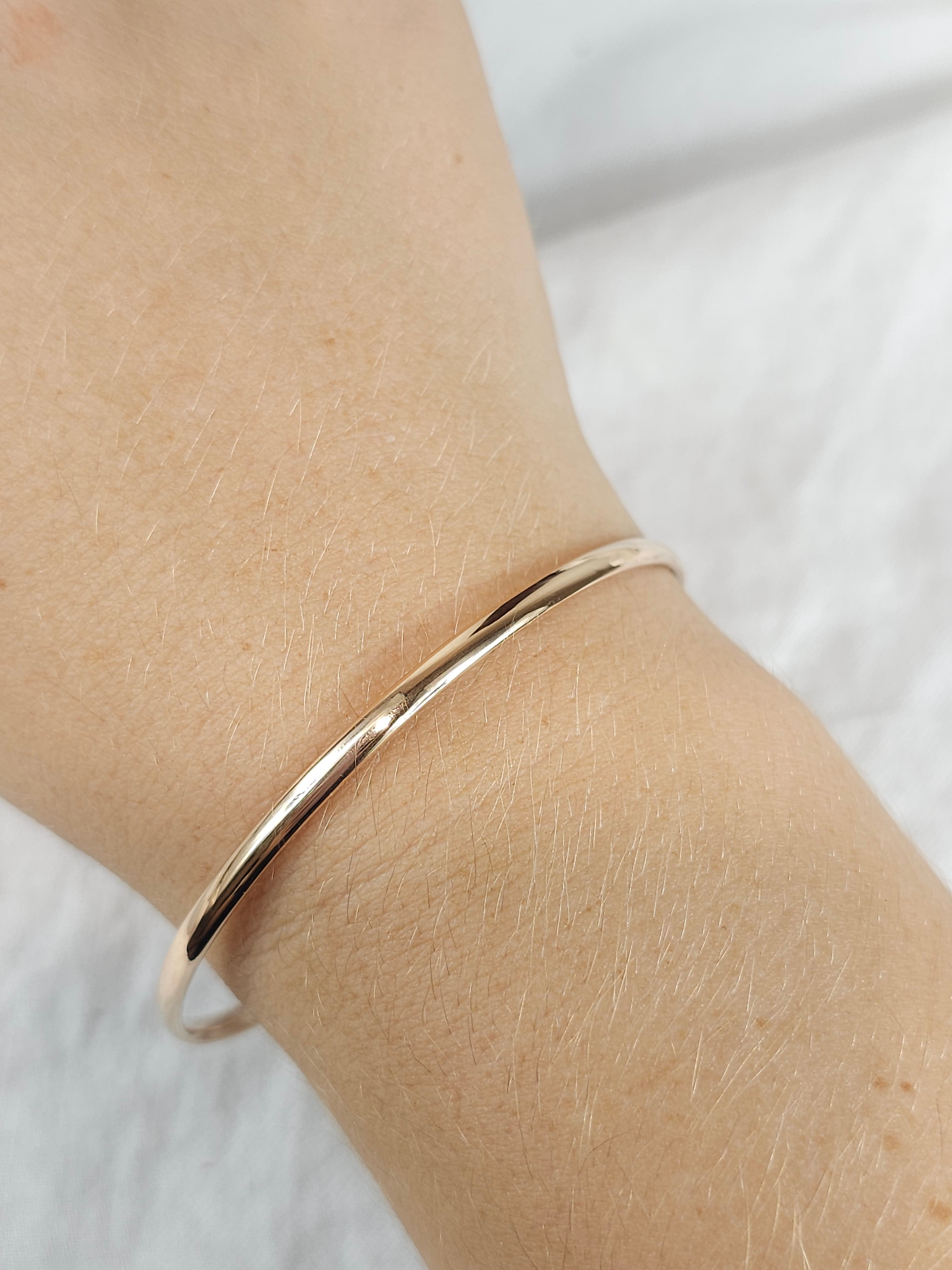 9ct Rose Gold Silver filled Bangle, 63mm