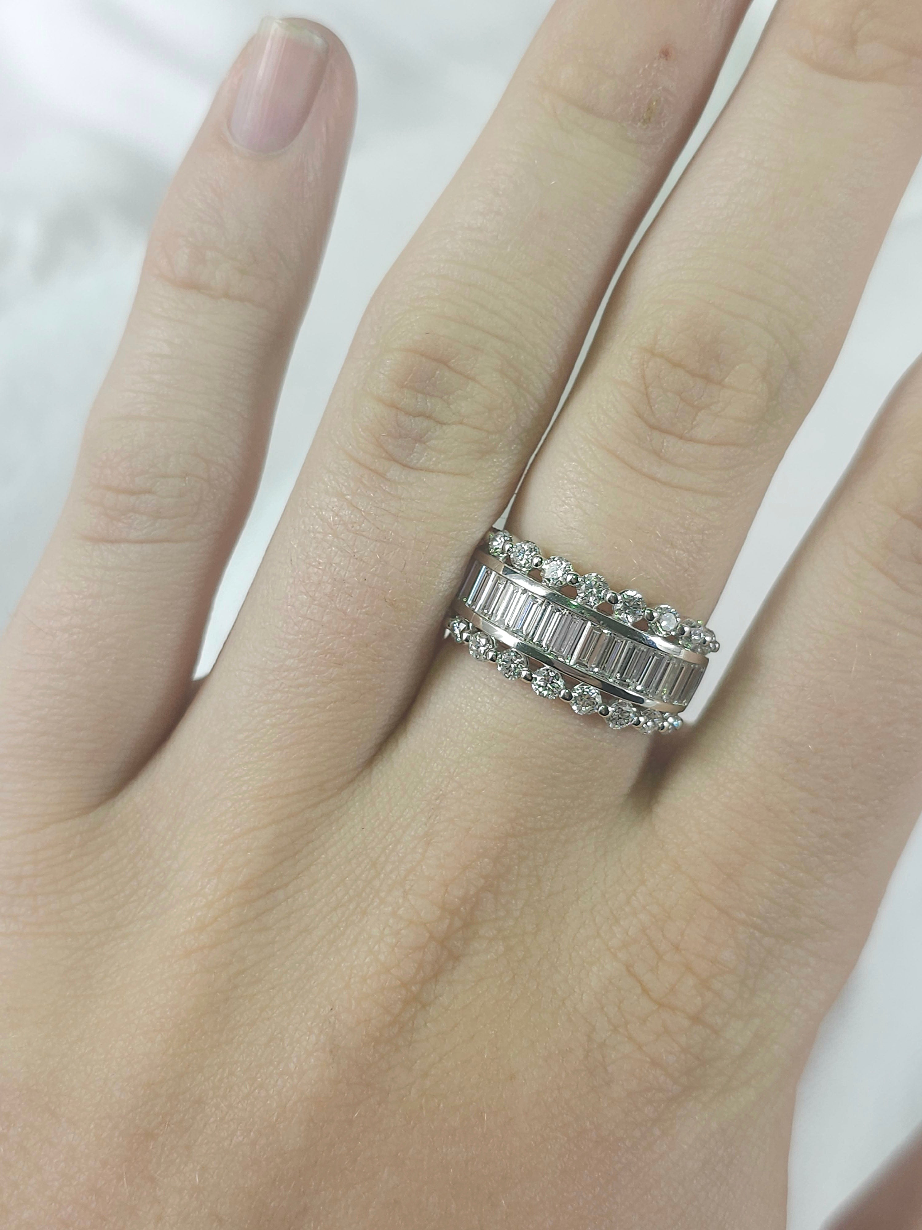 9ct Yellow and White Gold Lab-Grown Wide Dress Ring, 1.96ct total
