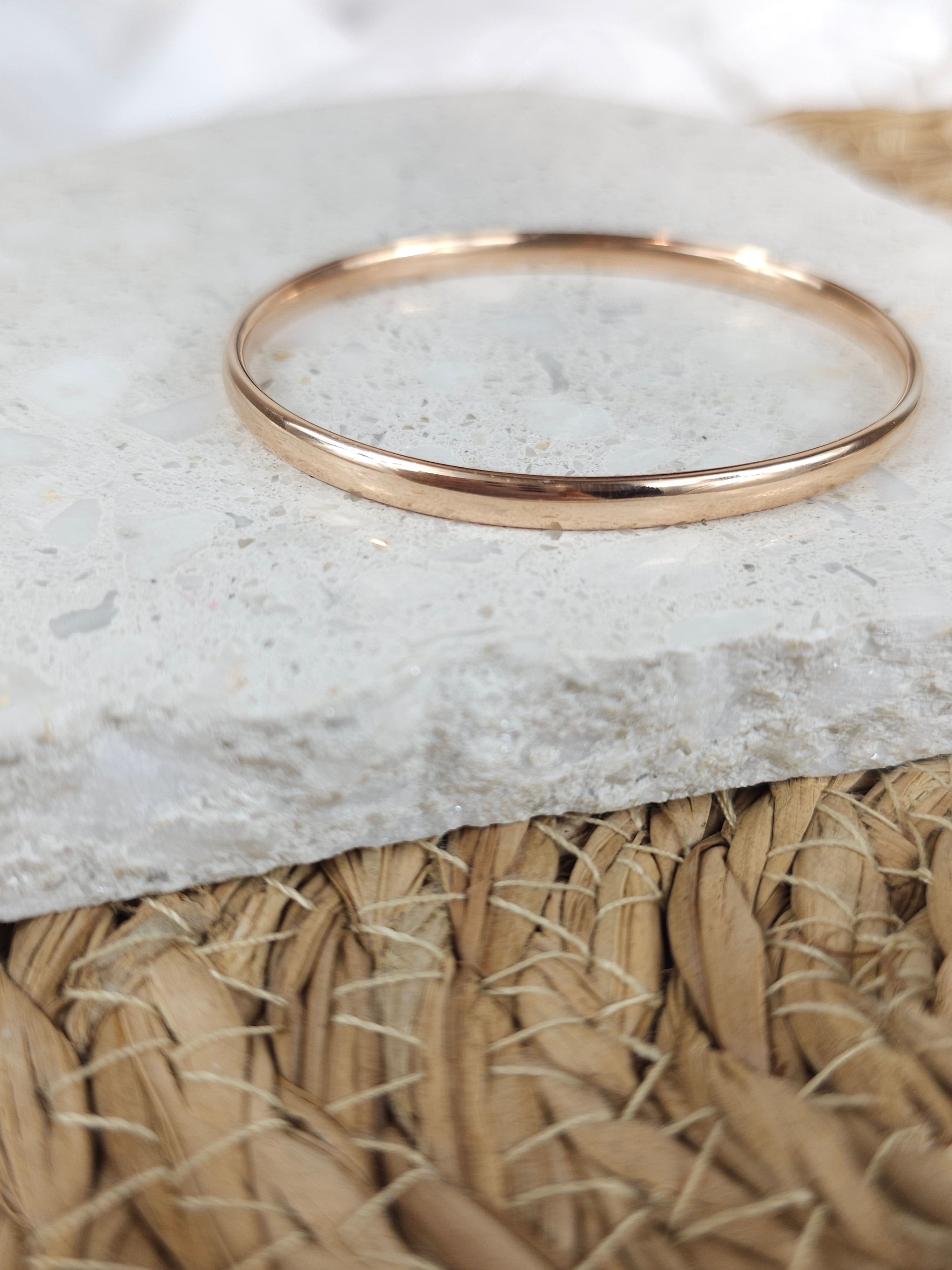 9ct Rose Gold Silver Filled bangle, 60mm