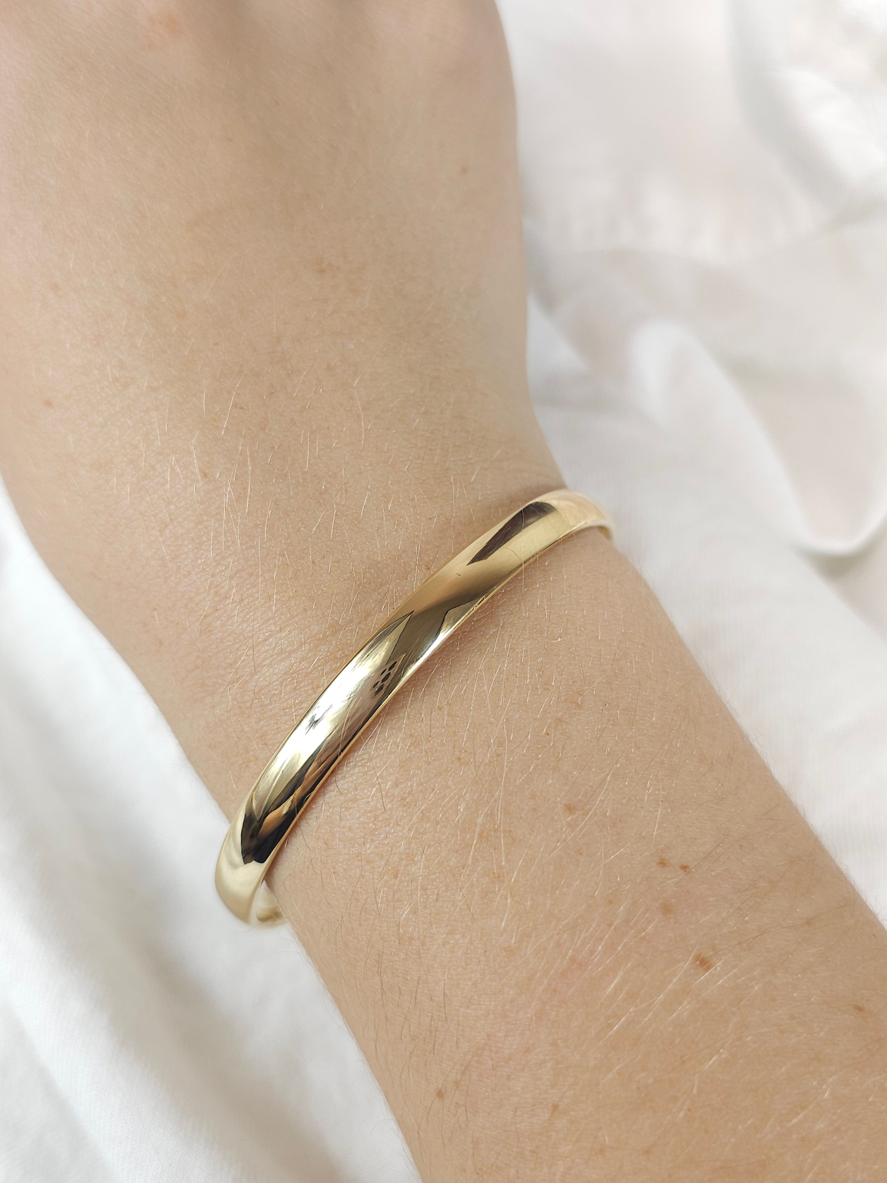 9ct Yellow Gold Silver Filled Bangle, 63mm