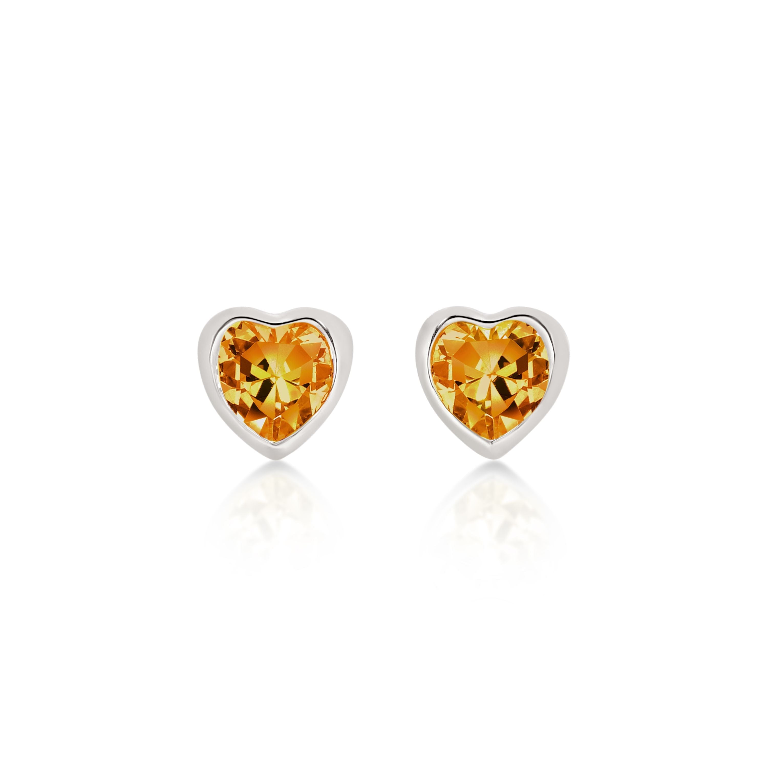 Sterling Silver Orange Stud Earrings