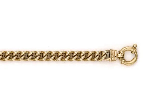 9ct Yellow Gold Silver filled Curb chain, 45cm